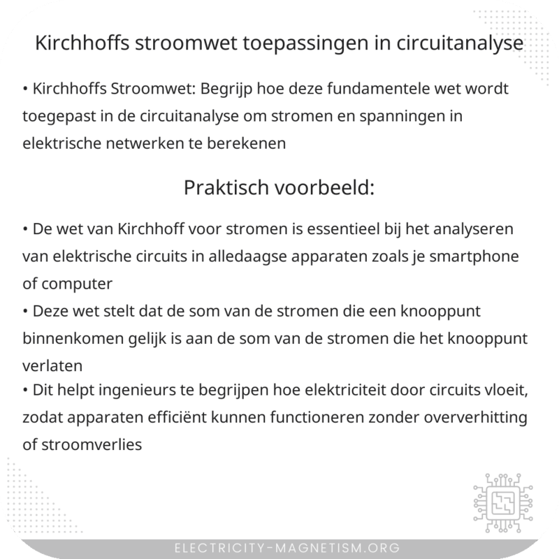 Kirchhoffs Stroomwet | Toepassingen in Circuitanalyse