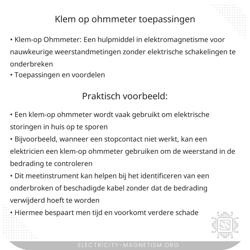 Klem-op Ohmmeter | Toepassingen
