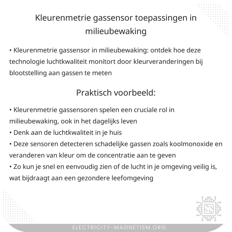 Kleurenmetrie Gassensor | Toepassingen in Milieubewaking