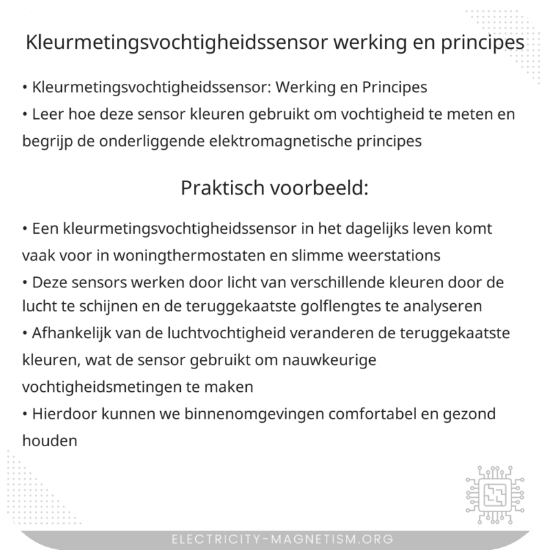 Kleurmetingsvochtigheidssensor | Werking en Principes