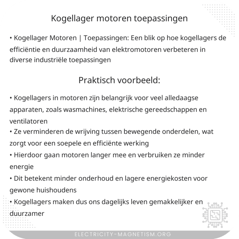 Kogellager Motoren | Toepassingen