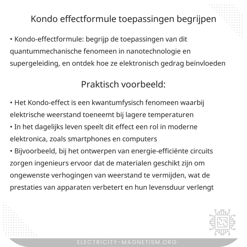 Kondo-effectformule | Toepassingen Begrijpen
