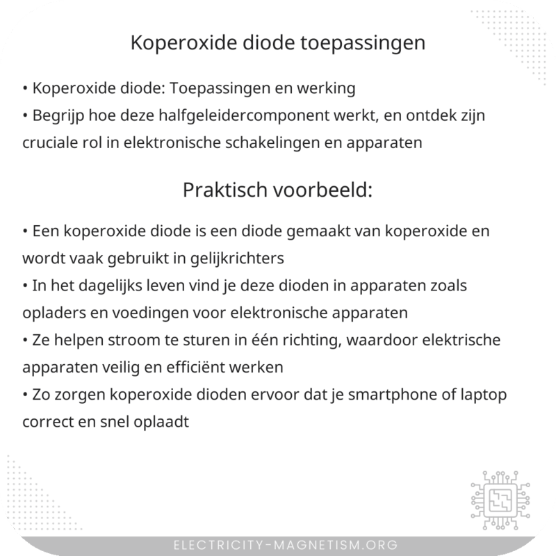 Koperoxide Diode | Toepassingen