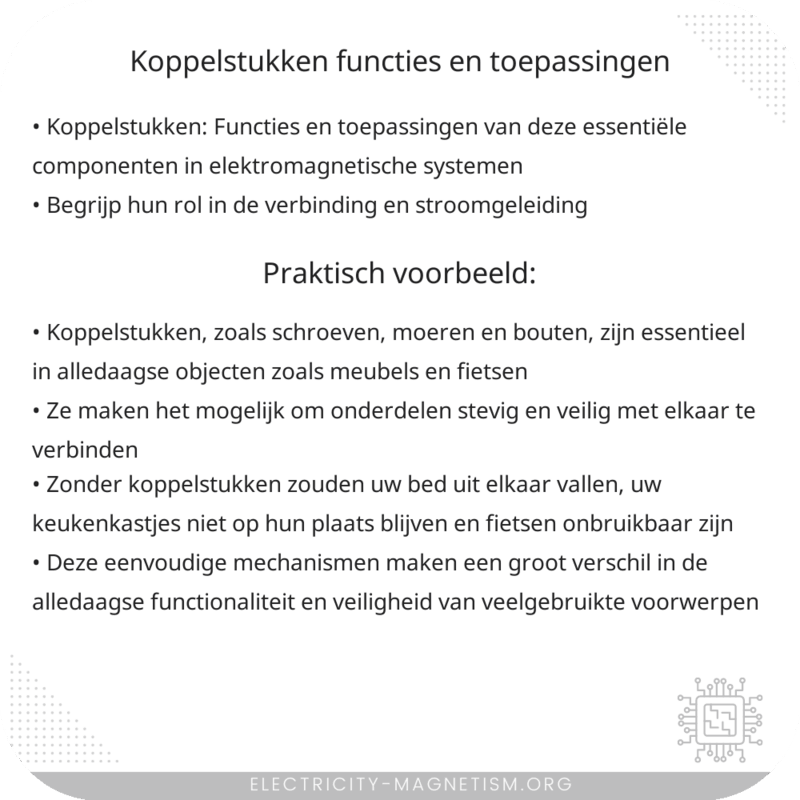 Koppelstukken | Functies en Toepassingen