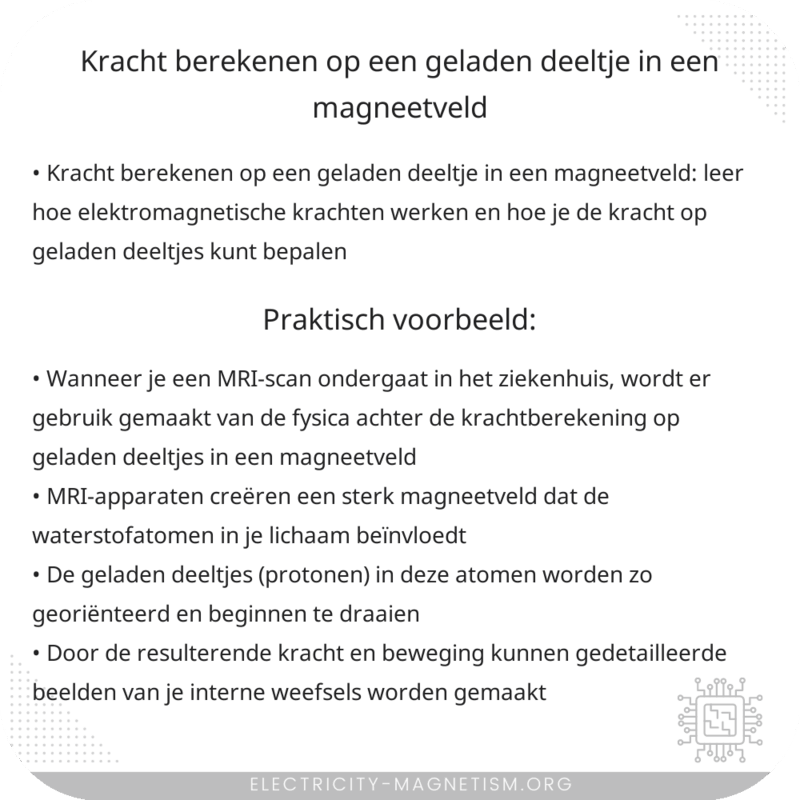 Kracht berekenen op een geladen deeltje in een magneetveld