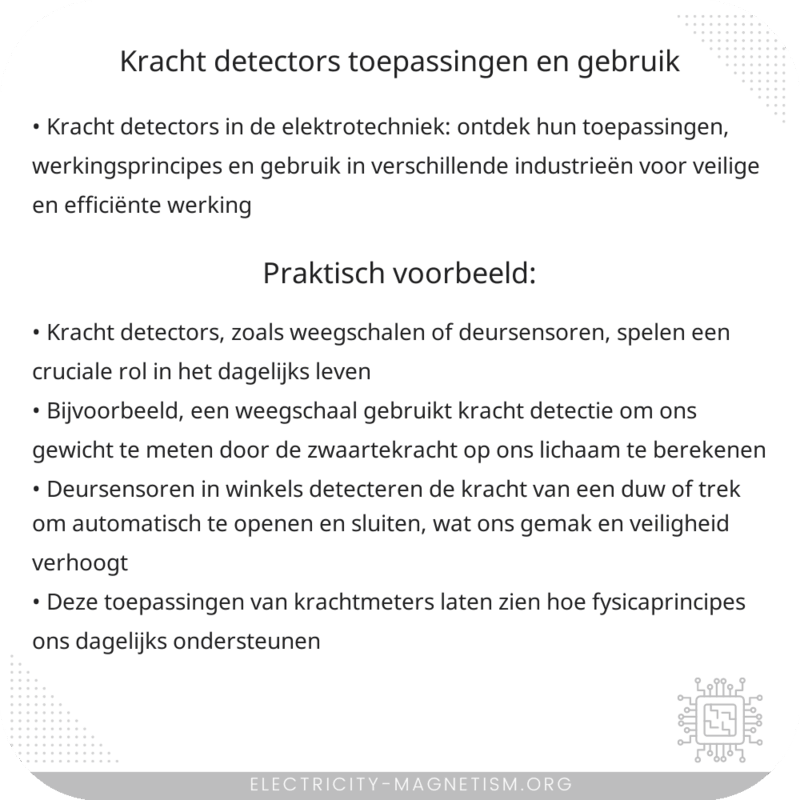 Kracht Detectors | Toepassingen en Gebruik