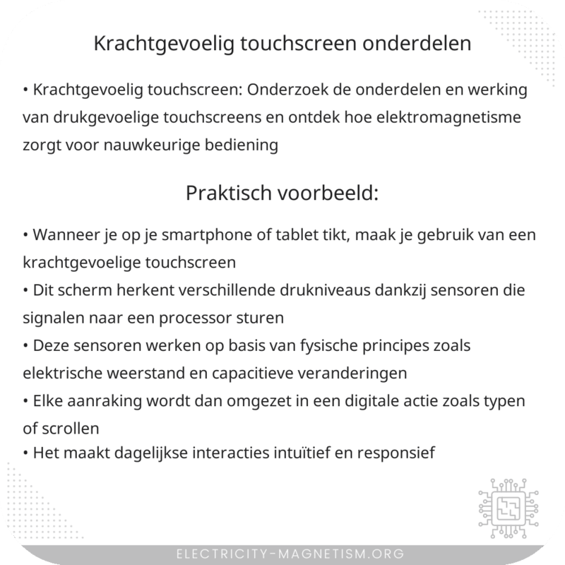 Krachtgevoelig Touchscreen | Onderdelen
