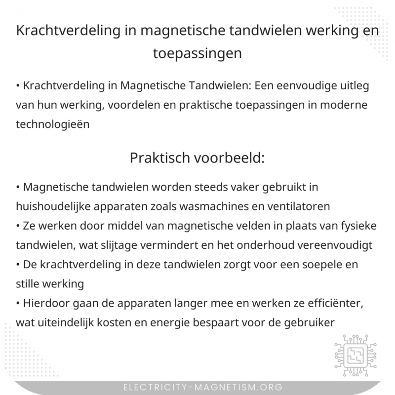 Krachtverdeling in Magnetische Tandwielen | Werking en Toepassingen