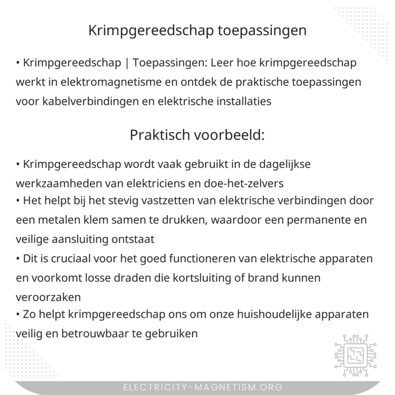 Krimpgereedschap | Toepassingen