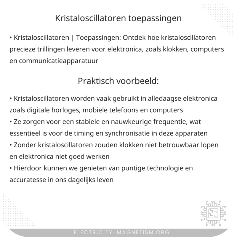 Kristaloscillatoren | Toepassingen