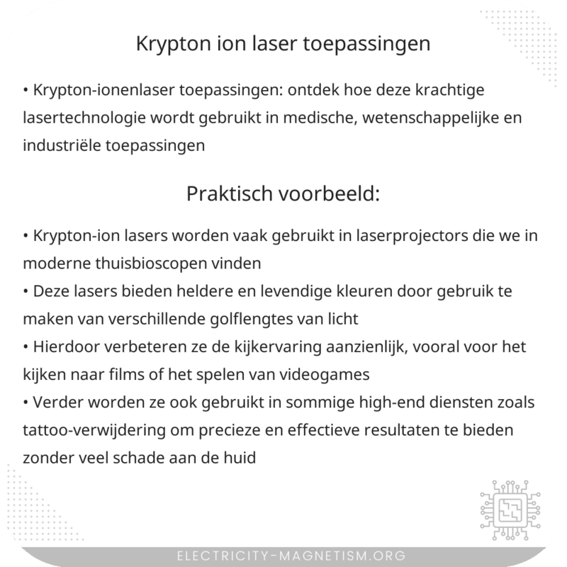 Krypton-Ion Laser | Toepassingen