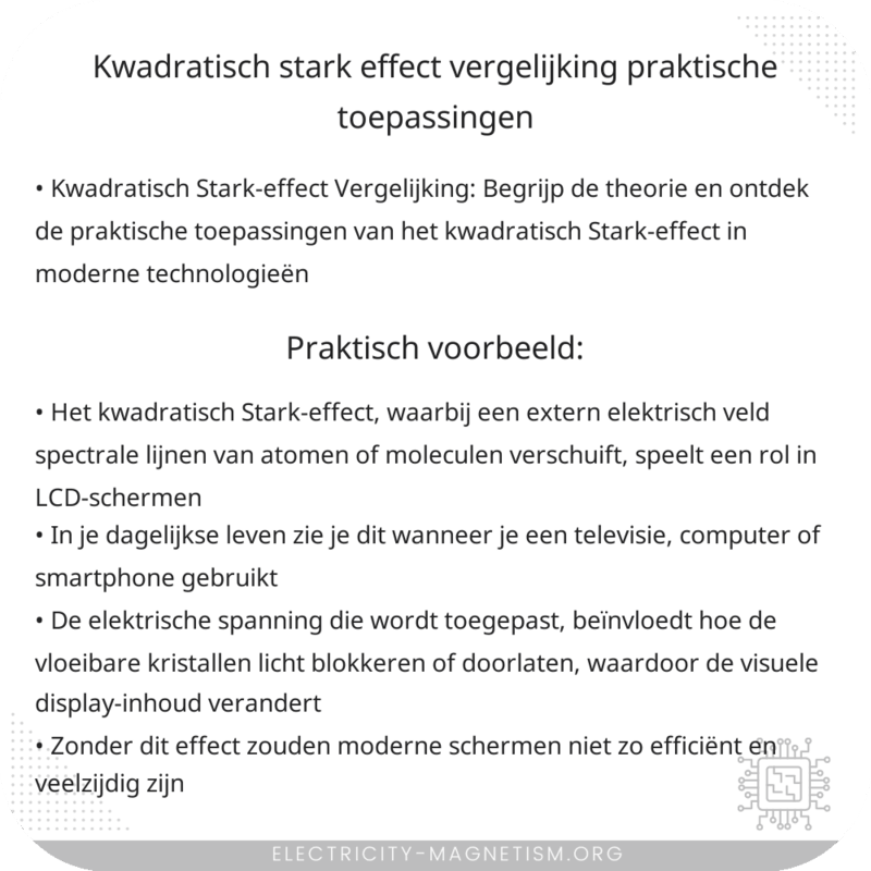 Kwadratisch Stark-effect Vergelijking | Praktische Toepassingen