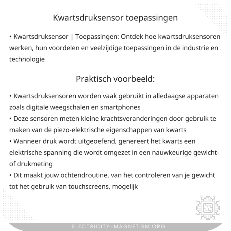 Kwartsdruksensor | Toepassingen