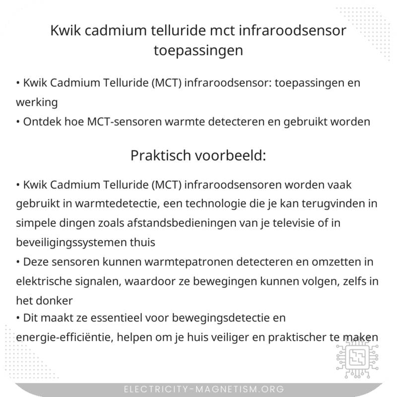 Kwik Cadmium Telluride (MCT) Infraroodsensor | Toepassingen