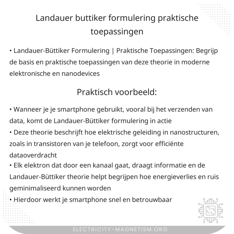 Landauer-Büttiker Formulering | Praktische Toepassingen