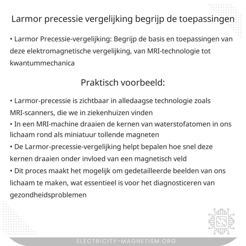 Larmor Precessie-vergelijking | Begrijp de Toepassingen