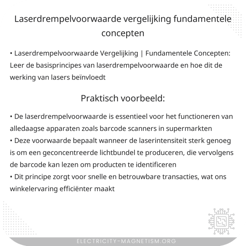 Laserdrempelvoorwaarde Vergelijking | Fundamentele Concepten