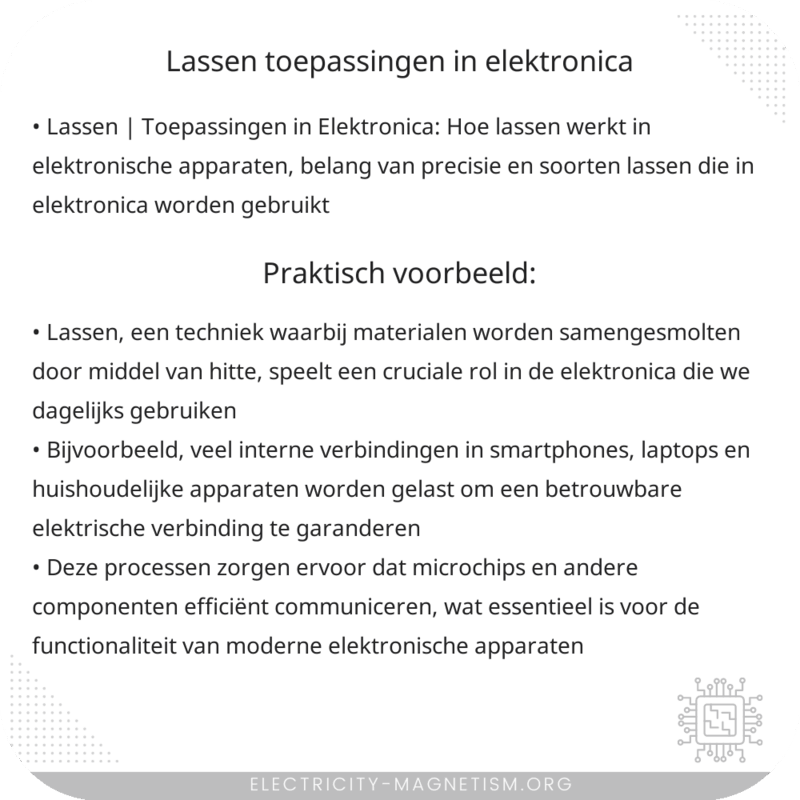 Lassen | Toepassingen in Elektronica