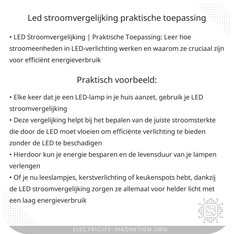 LED Stroomvergelijking | Praktische Toepassing