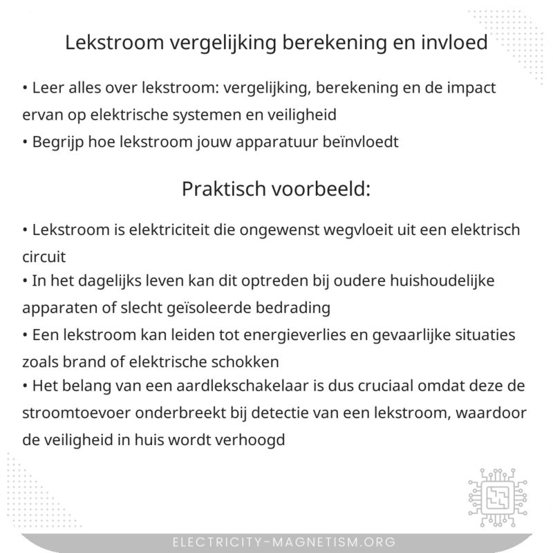 Lekstroom Vergelijking | Berekening en Invloed