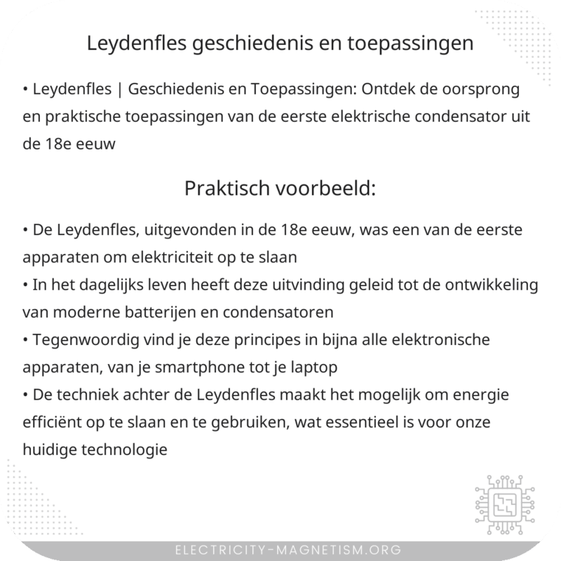Leydenfles | Geschiedenis en Toepassingen