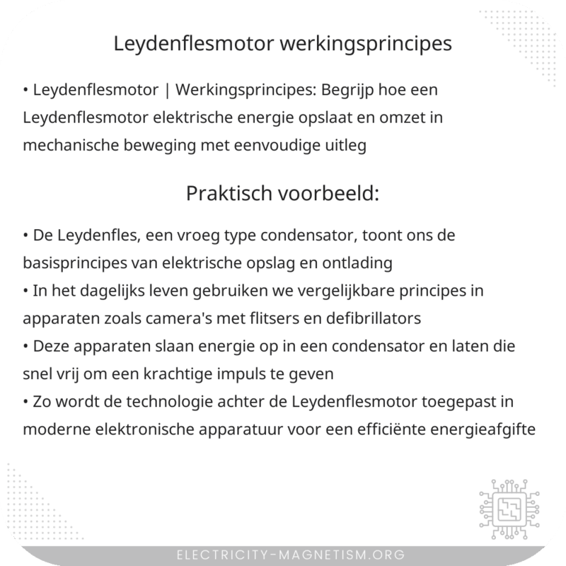 Leydenflesmotor | Werkingsprincipes