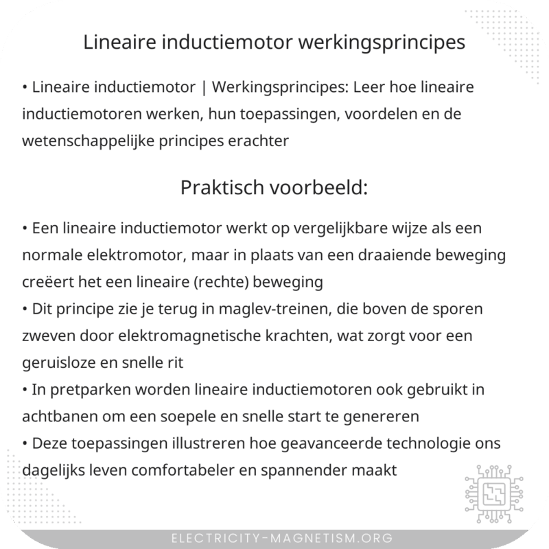 Lineaire inductiemotor | Werkingsprincipes
