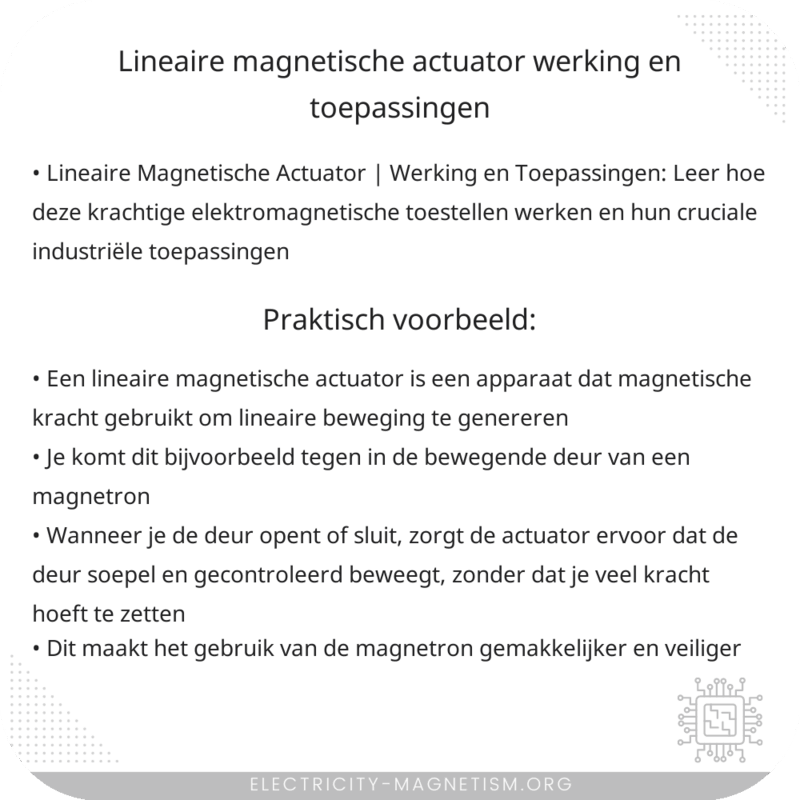Lineaire Magnetische Actuator | Werking en Toepassingen
