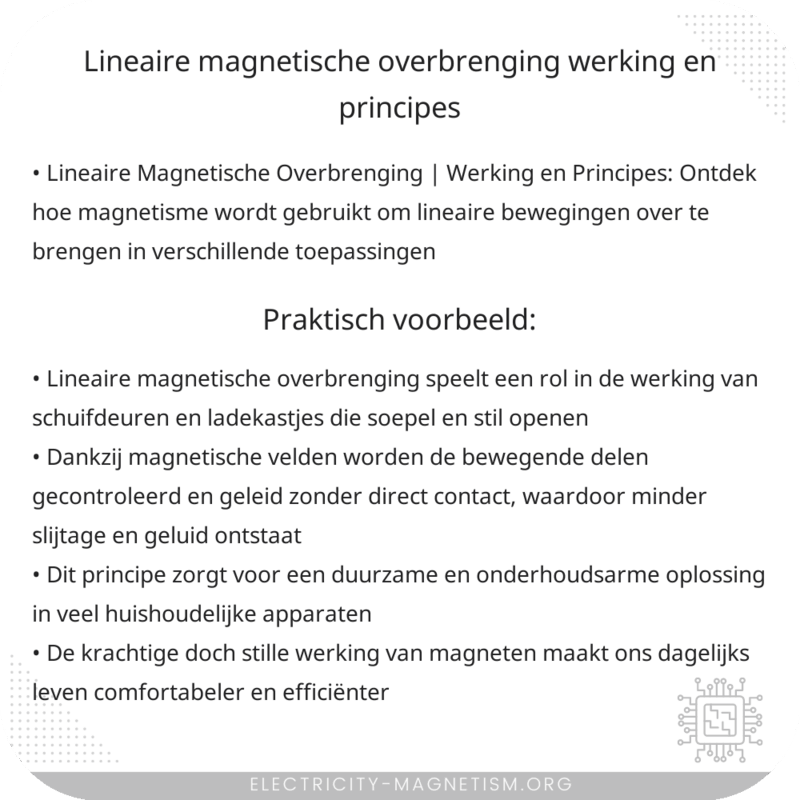 Lineaire Magnetische Overbrenging | Werking en Principes