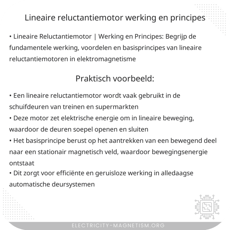 Lineaire Reluctantiemotor | Werking en Principes