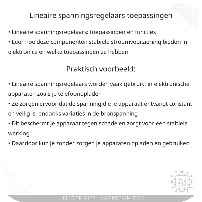 Lineaire Spanningsregelaars | Toepassingen