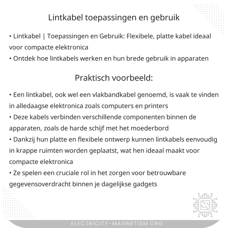 Lintkabel | Toepassingen en Gebruik