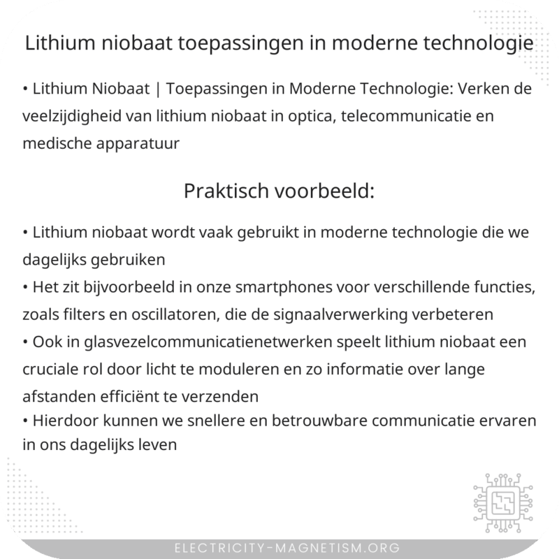 Lithium Niobaat | Toepassingen in Moderne Technologie