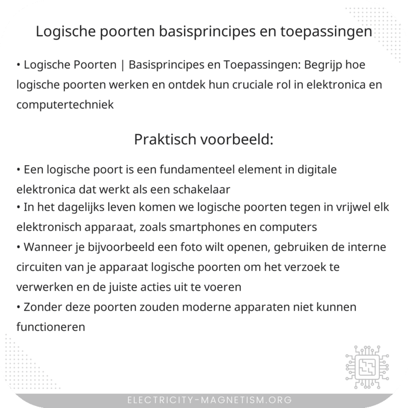 Logische Poorten | Basisprincipes en Toepassingen
