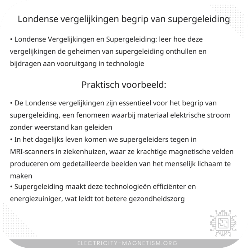 Londense Vergelijkingen | Begrip van Supergeleiding