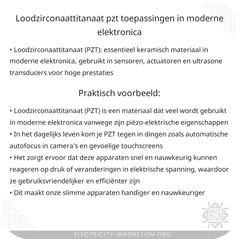 Loodzirconaattitanaat (PZT) | Toepassingen in Moderne Elektronica