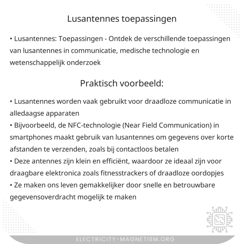 Lusantennes | Toepassingen