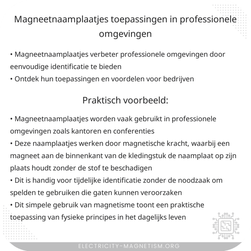 Magneetnaamplaatjes | Toepassingen in Professionele Omgevingen