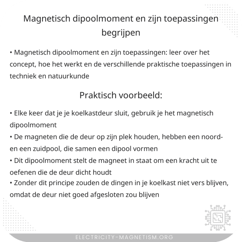 Magnetisch Dipoolmoment en zijn Toepassingen Begrijpen