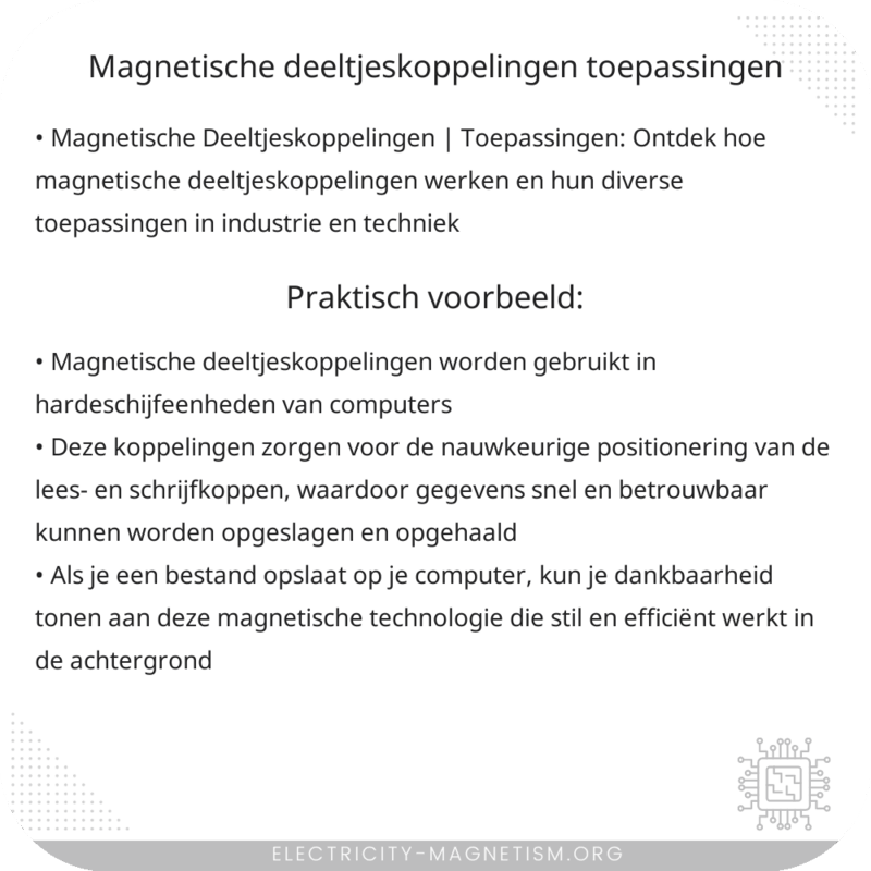 Magnetische Deeltjeskoppelingen | Toepassingen