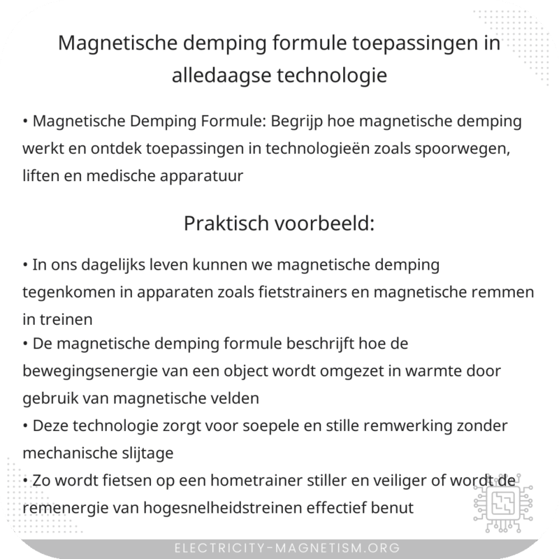 Magnetische Demping Formule | Toepassingen in Alledaagse Technologie