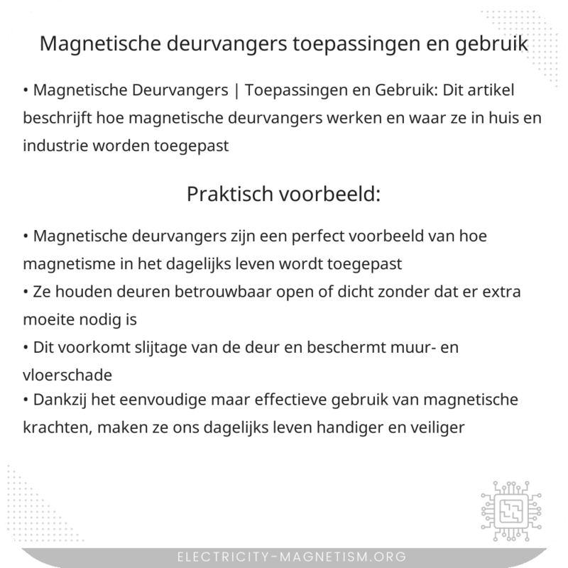 Magnetische Deurvangers | Toepassingen en Gebruik