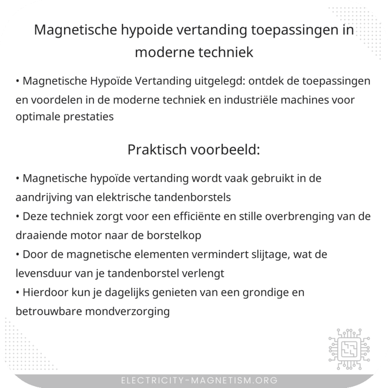 Magnetische Hypoïde Vertanding | Toepassingen in Moderne Techniek