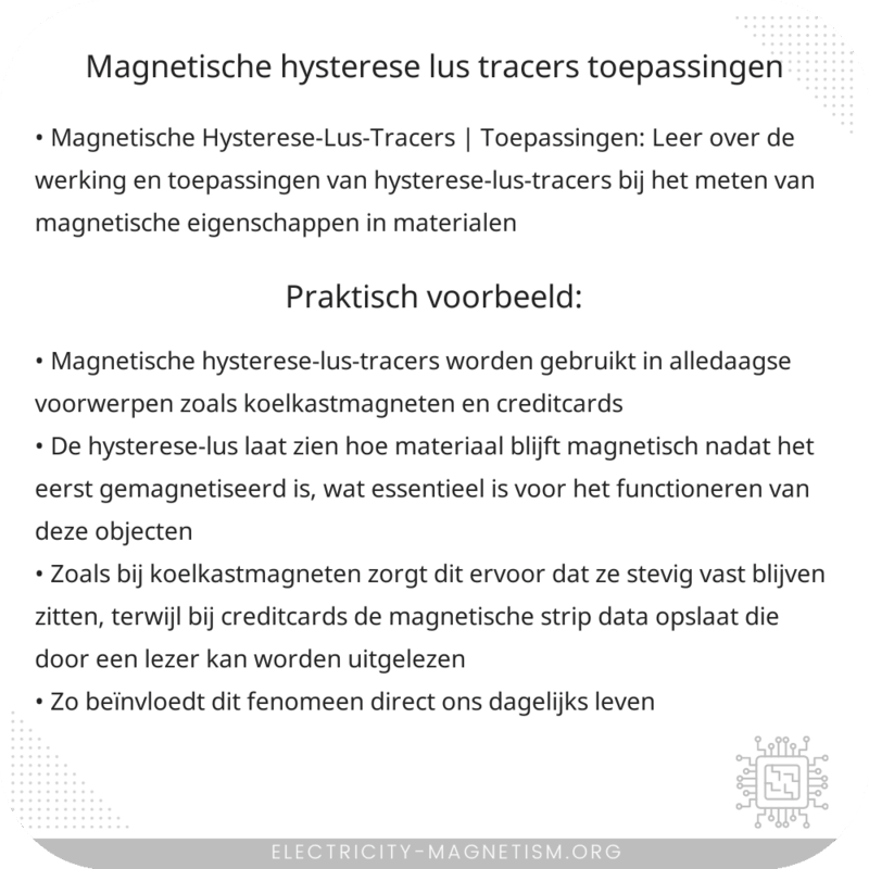 Magnetische Hysterese-Lus-Tracers | Toepassingen