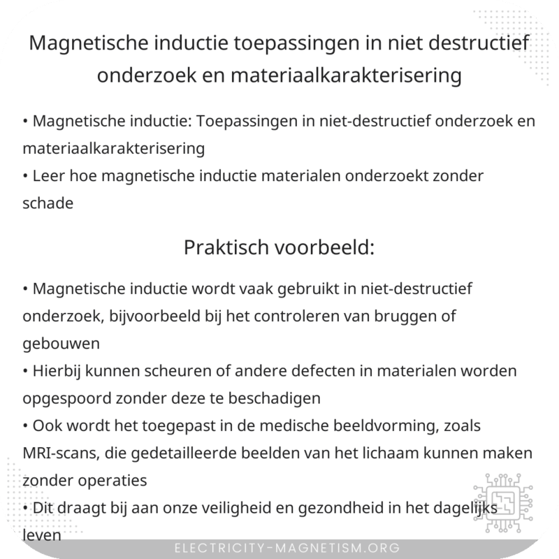 Magnetische inductie: Toepassingen in niet-destructief onderzoek en materiaalkarakterisering