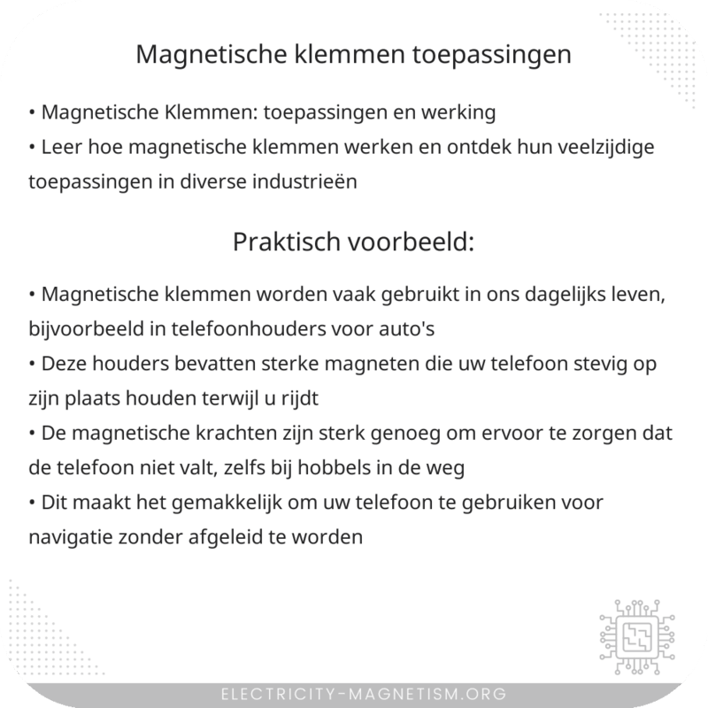 Magnetische Klemmen | Toepassingen