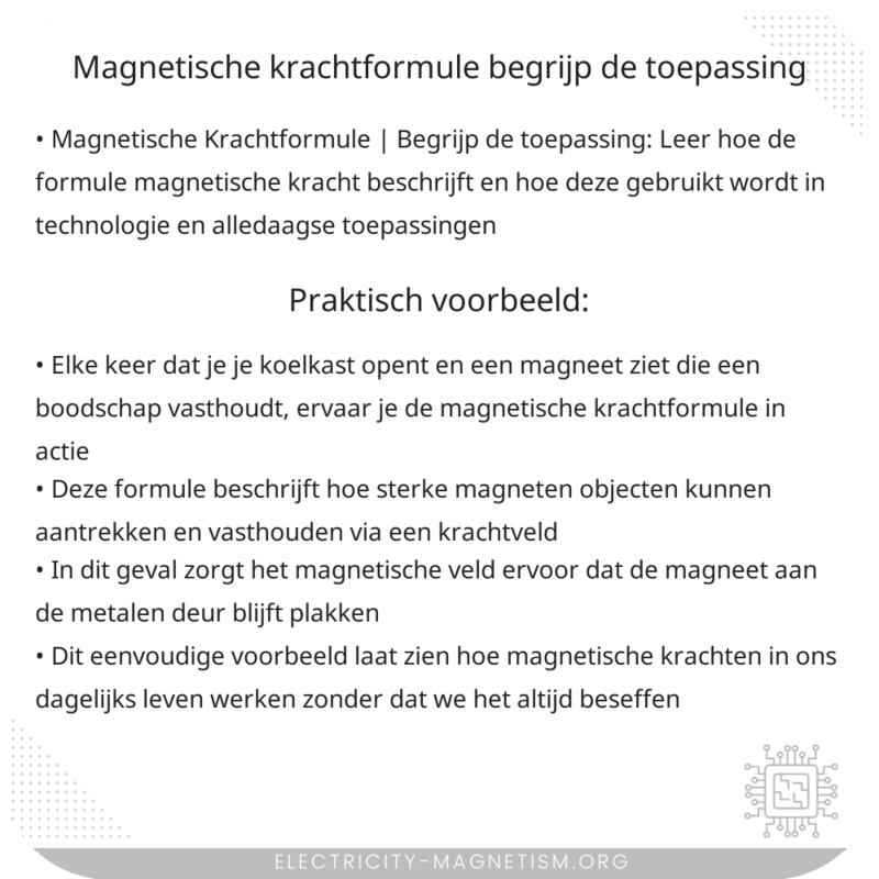 Magnetische Krachtformule | Begrijp de Toepassing
