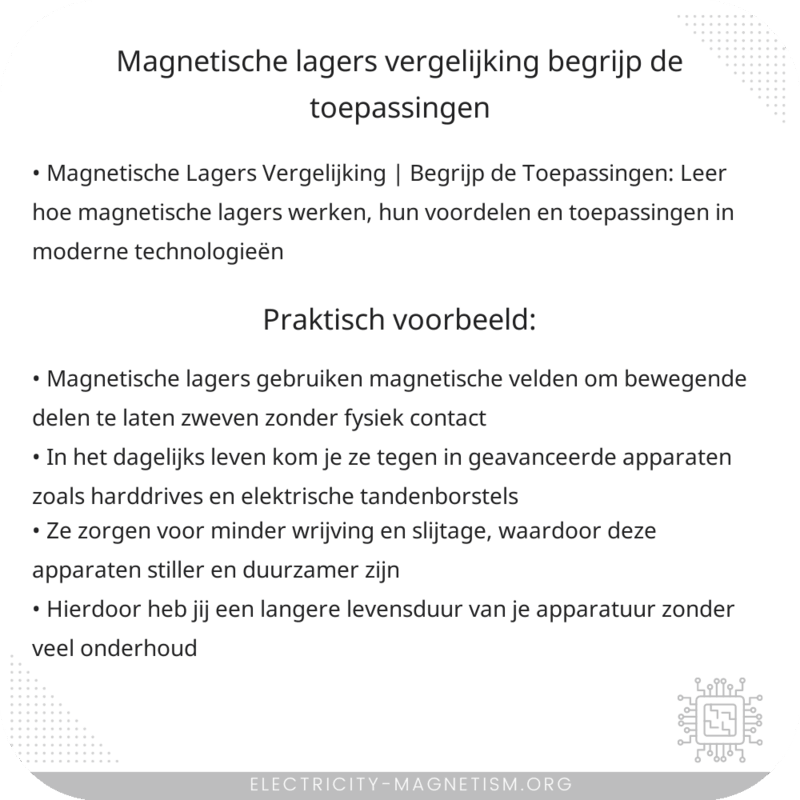 Magnetische Lagers Vergelijking | Begrijp de Toepassingen