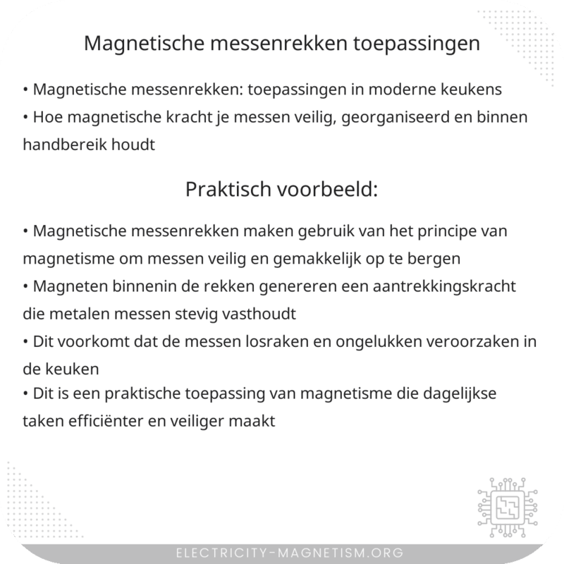 Magnetische Messenrekken | Toepassingen