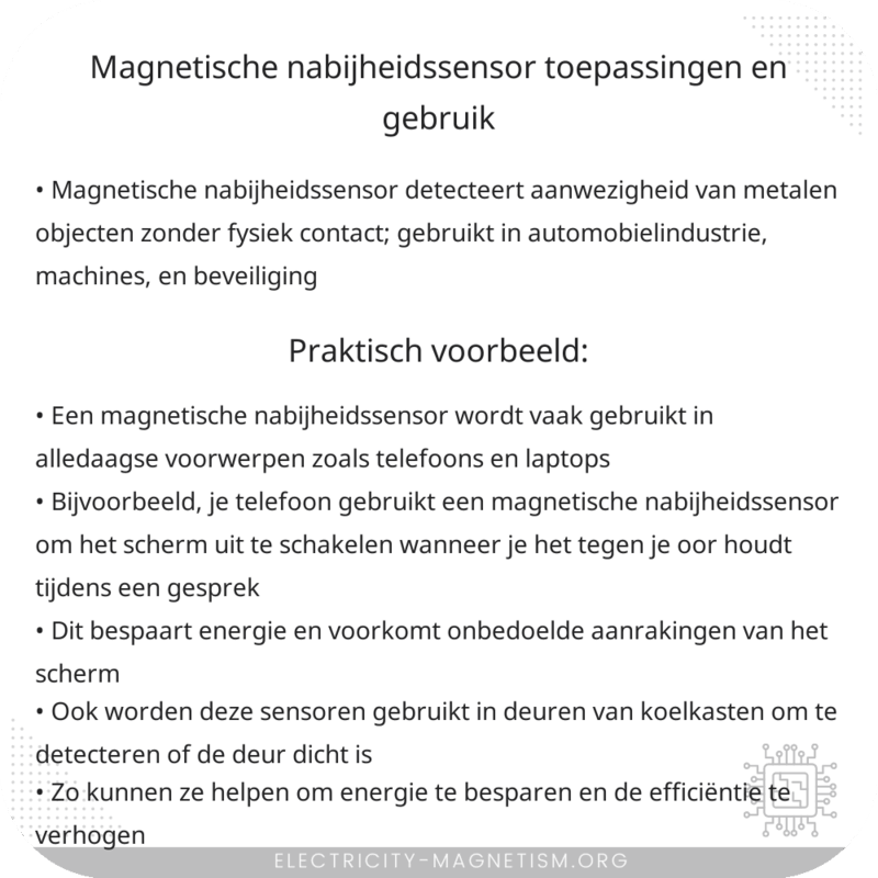 Magnetische Nabijheidssensor | Toepassingen en Gebruik